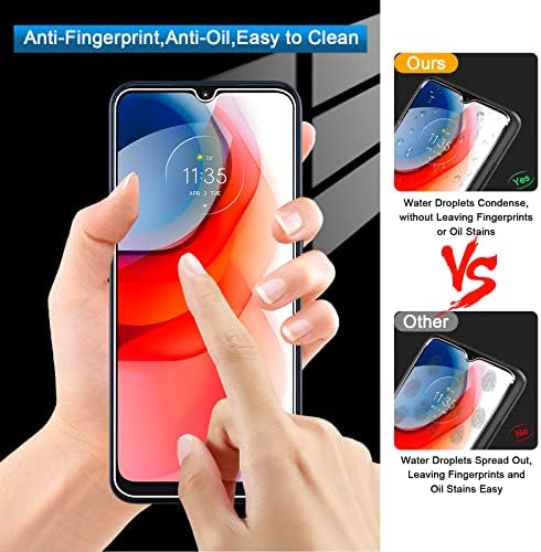Coolpow 【3+3 pacote】 Projetado para Motorola Moto G Play 2021 Protetor de tela Temperado em vidro, dureza 9h, Ultra HD, resistência a arranhões, instalação fácil, amigável para casos