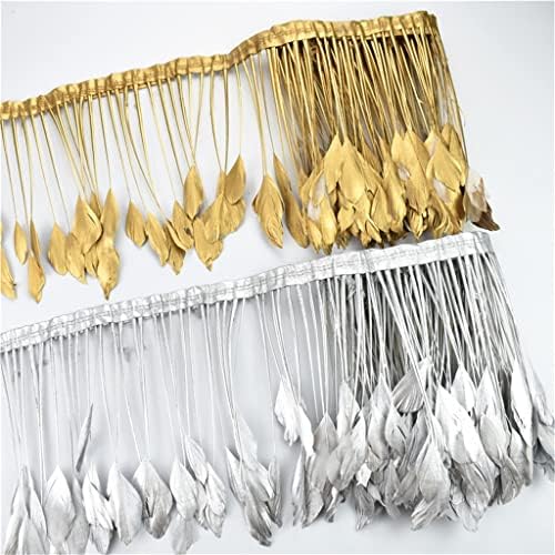 Eyhlkm 2yards de penas douradas plumas de penas fita na fita adesiva de plumas de decoração decoração de acessórios de artesanato