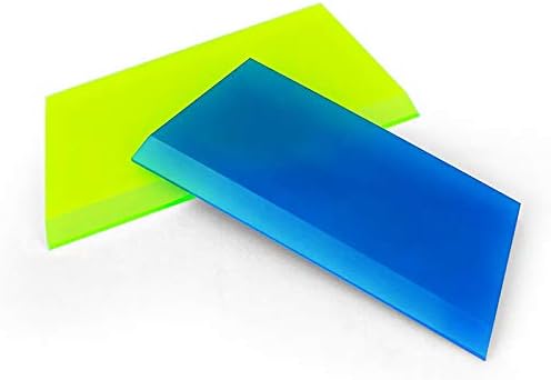 CartInts 2Pack Mini Squeegee Screen Squeegee Squeegee de borracha, 5,1x 2 polegadas, para limpar vidro, porta de chuveiro e janelas de carro e serigrafia, azul/verde