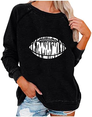 Pullover de beisebol ruziyoog para mulheres vintage letra longa letra impressão moletons casuais camiseta de pescoço