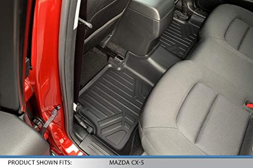 Smartliner Custom Fit Floor Mats 2 line Definir preto compatível com 2017-2021 Mazda CX-5