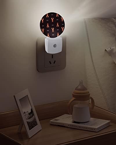 Lagosta noite luz para crianças, adultos, meninos, meninas, criança, viveiro de bebês, banheiro quarto corredor plug plug in Wall Night Light Sensor automático vermelho