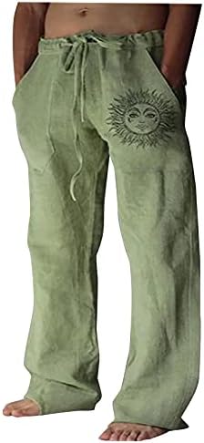 Calças de linho de calça de ajuste soltas para homens para homens contemporâneos de qualidade de linho macio de qualidade de linho