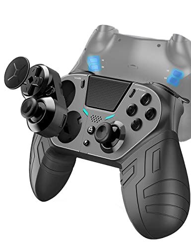 【Agosto de 2021 Versão recentemente atualizada】 Controlador PS4 com 3 botões traseiros programáveis ​​e 1 botão traseiro de controle