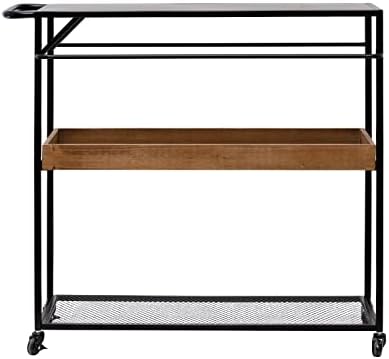 Creative Co-Op Metal MDF MDF BLARE CARR, 32 L x 14 W x 32 H, preto