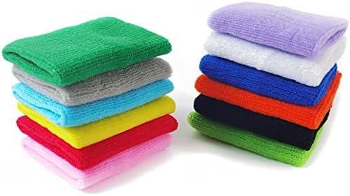 NSBELL 24pcs coloridas pulseiras esportivas de algodão Bandas de suor de algodão Bandas de suor Bandas de suor para homens