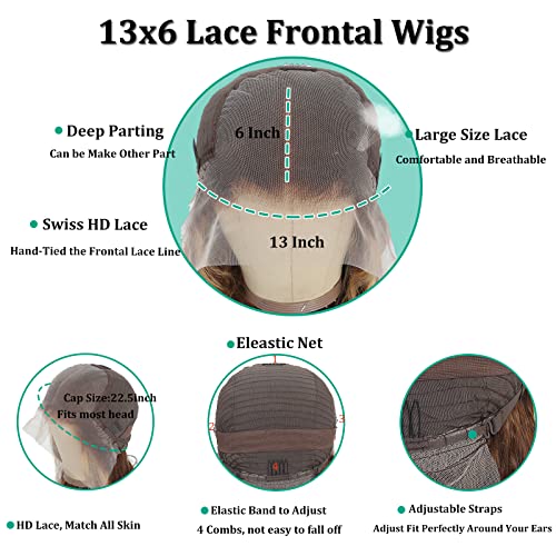 Destaque ombre 13x6 Lace Front Wigs Human Human Hair pré -arranhado 4/27 Mel de mel colorido Blonde HD Wigs frontal de renda