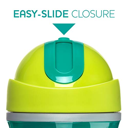 Chicco Isolado Flip-top Spill Spill Free Baby Sippy Cup 9oz, Green/Teal, 12m+