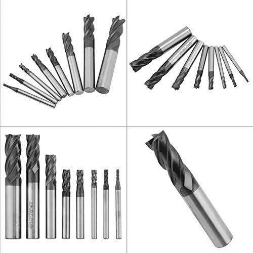 8pcs 2-12mm 4 flautas moinho de extremidade de carboneto moinho de extremidade quadrado para aplicações de alumínio Kit de ferramentas de moagem de moagem de tungstênio