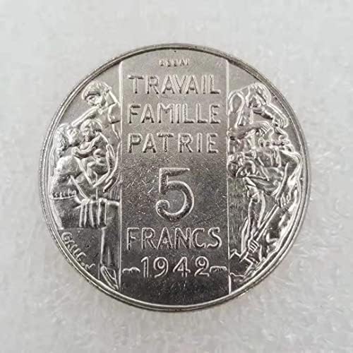 1942 Francês 5 Franc - Patadão de pegain Coin Comemoration Coin - Réplica Coin Collectible 564