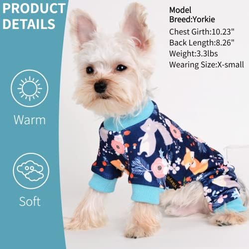 Pijama de cachorro fofo macacão cachorrinho pet pjs de veludo macio para cães pequenos