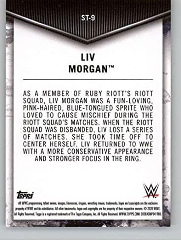 2020 Topps WWE Women's Division Superstar Transformations ST-9 Liv Morgan Cartão de negociação de entretenimento do World Wrestling