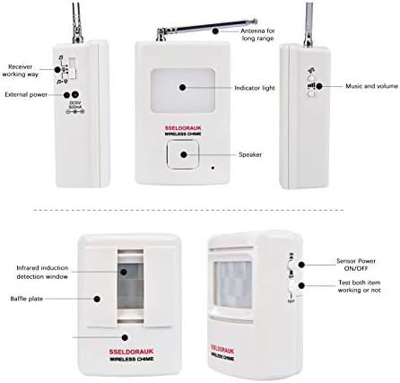 Detector de movimento de alarme de latido de cachorro, pir sem fio corporal humano sensor de campainha de campainha de alerta