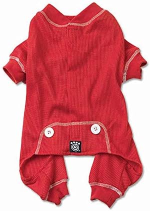 Pijamas térmicas aconchegantes petrageous para animais de estimação, x-small, vermelho com costura branca