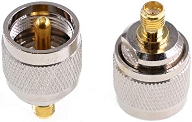 Oiyagai 2-Pack UHF Male para SMA Feminino RF Coaxial Coaxial Adaptador Conector