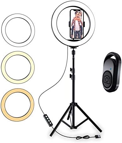 Talk Works 10 Selfie Ring Light Compatible W/iPhone 13/13 Pro/13 Pro Max/14/14 Plus/14 Pro/14 Pro Max - Halo LED Circle Phone Tripod Stand para tiktok, transmissão ao vivo, gravação de vídeo