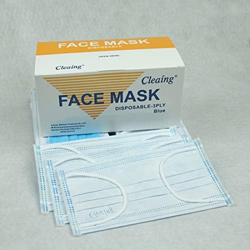 Cleaing descartável máscaras de rosto de earloop de 3 camadas de 3 camadas respiráveis ​​e confortáveis ​​de 50