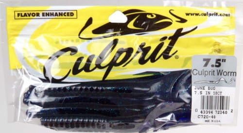 Culpit C720-48 Worm original, 7-1/2 polegadas, bug de junho, 18 pacote
