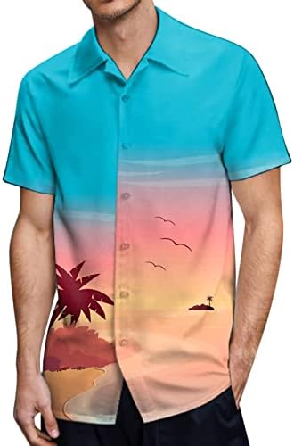 Camisetas masculinas de verão bmiSEGM Mens 3D de impressão digital bolso de bolso de lapela de capa de manga curta camisa masculina de flanela