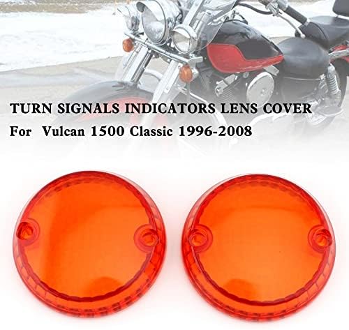 Areyourshop Turn Signals Indicadores Cobertão lente para Kawasaki Vulcan 1500 Classic 1996-2008, 1500 Nomad 1999-2004, para