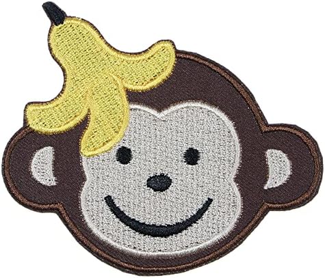 JPT - Banana Monkey Smile Fruit Filton Filton Kids Costura em ferro em remendo apliques bordados Ferro/costurar em
