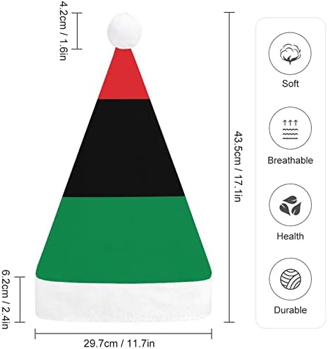 Bandeira afro -americana chapéu de natal macio macho de santa gorro engraçado para a festa festiva do ano novo de natal