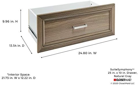 Gaveta de madeira da Closetmaid Suitesymphony, adicione o estilo de agitador de acessórios, para armazenamento, armário, roupas,