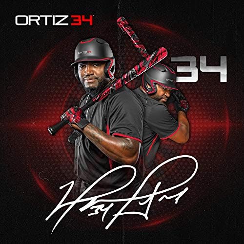 Ortiz34 Homerun Kids Tee Ball Conjunto-David Ortiz 3 em 1 Bateria de beisebol de alumínio, beisebol e pacote de luvas de beisebol