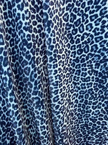 Dana azul claro azul pequeno Padrão de leopardo de poliéster Spandex Coxinhos de veludo esticados, nó superior, scrunchies, roupas,