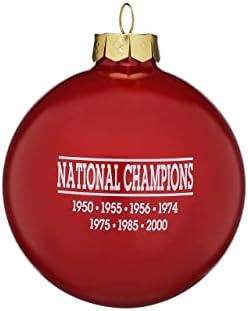 Tree Trophy NCAA Futebol Champions Series Glass Ball Christmas Tree Ornament-3 1/4 -Oklahoma Sooners-Crimson