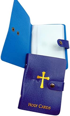 Holy Card titular em azul com 20 mangas por livreto para cartões de oração de tamanho padrão, conjunto de 2
