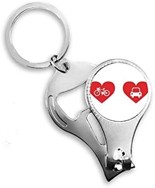 Bicicleta carrinho de coração cor de coração vermelho níper anel de chave de chave de corrente de garrafa de garrafa de garrafa de garrafa clipper