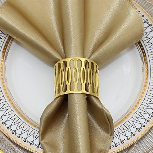 Lukeo Hotel Dining Table Table Decor Hollow Out Napkin Rings Titulares Fivetete Fivete para Jantar de Festa de Natal de Casamento