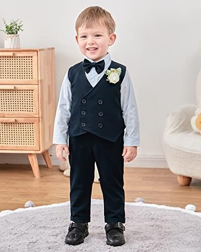 Yallet Toddler Roupas de menino de menino Terno de casamento Gentleman roupas de casamento, camisa formal+gravata