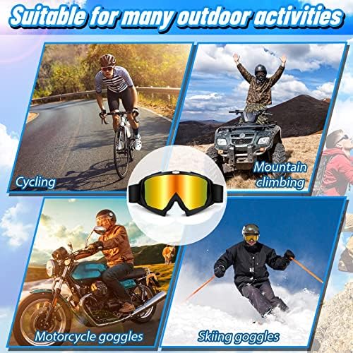 4 pares de bicicleta suja óculos de moto óculos de motocicleta fora da estrada ATV Utv MTB Óculos de óculos de motocross anti -scratch para homens