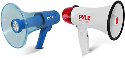 Pyle Portable Compact PA megafone -falante com alarme Sirene e megafone Palestra PA Bullhorn - 20 watts & Ajustável Vol Control w/sirene
