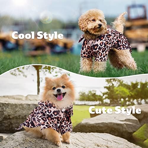 Timoeey leopard impressão de verão roupas de cachorro de seda camisa de cachorro macio para cachorrinho cão pequeno chihuahua adorável