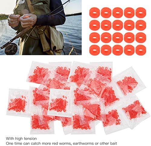 Bandas de borracha Yeuipea Bandas de isca de pesca, 100 sacos Bandores de borracha Bandas de isca de pellets correspondem ao terminal de pesca grosso tackle