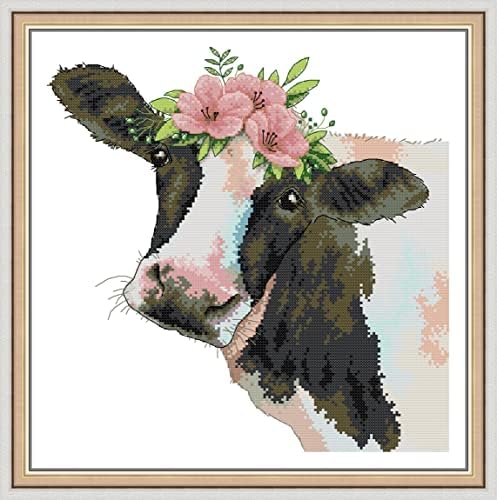 Joy Domingo 11ct Contado kits Cross Stitch Kits Beautiful Cow Bordado para meninas artesanato dmc cross-phitches bordwwork