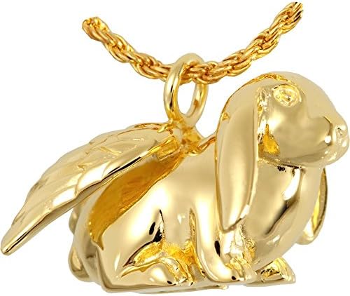 Memorial Gallery MG3102GP Bunny Lop 14K Gold/Sterling Silver Plating Cremation Jóias de animais de estimação