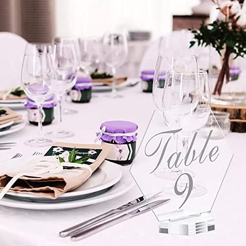 20pcs Números de tabela de acrílico transparente com estandes número 1-20 para a recepção de casamento de festas