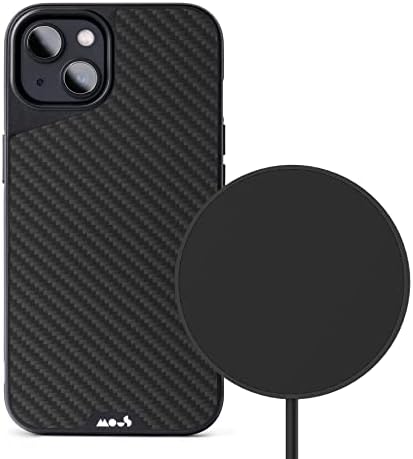 Mous - Caso de proteção para iPhone 13 Pro - Limitless 4.0 - Aramid Fiber + Carregador sem fio - Matte Black - Totalmente compatível
