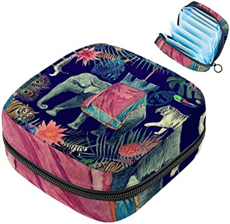 Bolsas sanitárias, elefante, elefante tropical menstrual bolsa de enfermagem portador de enfermagem, sacos de kit de primeiro período para meninas adolescentes mulheres senhoras