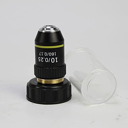 IRANJ Microscópio 195 Objetivo Achromático Negro 4x 10x 20x 40x 60x 100x Lens de objetivos do microscópio RMS 20,2mm Peças objetivas