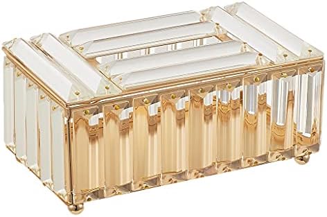 Caixa de tecido Luxurys Crystal Tissue Box Solter, 23x13x10cm / 9.06x5.12x3.94inch, ouro