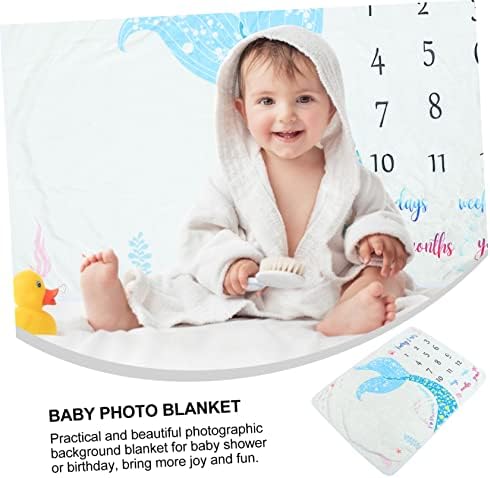Hemoton 1pc Milestone Blanket Memória do bebê cobertor de bebê cobertor de sereia manta de sereia infantil manta de