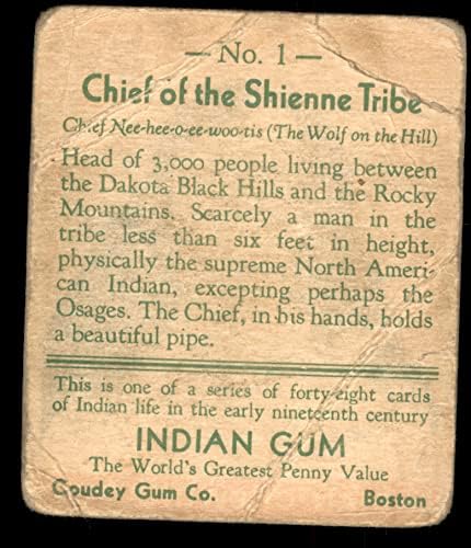 1933 Goudey Indian Gum # 1 Tribo Shienne Authentic