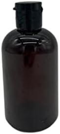 Fazendas naturais 4 oz âmbar Boston BPA Garrafas grátis - 12 pacote de contêineres reabastecíveis vazios - óleos essenciais - aromaterapia | Black Snap Cap - Feito nos EUA