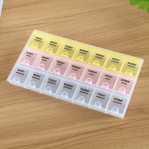 Caixa de comprimidos xtyzil zq 7 dia 21 slots pílula caixa de armazenamento caixa de pílula de vitaminas Caixa de organizador