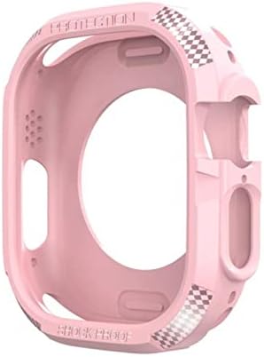 Capa de Ankang TPU para Apple Watch Ultra Case Bumper Protector para Iwatch Série de textura de fibra de carbono Acessórios de cobertura protetora